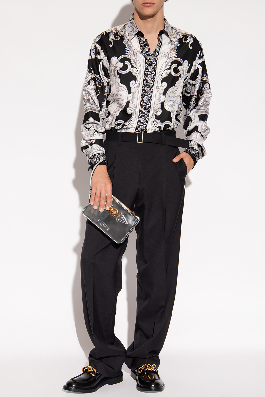 【送料&関税込】Versace Knitted Silk-blend T-shirt Silk kit shirt Versace - SchaferandweinerShops GB - sacai